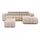 Livora Eckcouch Chenille 2-Sitzer Beige