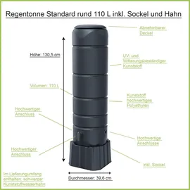 Prosperplast Vuelta Regentonne 110 l anthrazit/schwarz