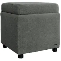 KAWOLA Hocker mit Stauraum IDA Stoff anthrazit