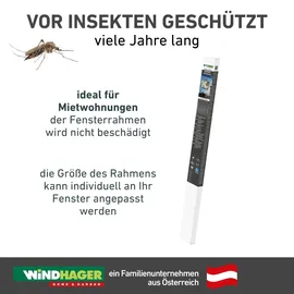 WINDHAGER Insektenschutz Rahmen Fenster Expert 140 x 150 cm Schwarz