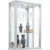 fif Möbel Vitrine »OPTIMA«, Hängevitrine/Glasvitrine 2x Glastür,perfekt für Sammler,Sammlervitrine, silberfarben