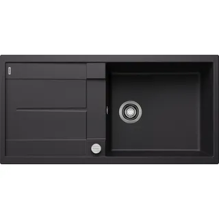 Blanco Metra XL 6 Silgranit Schwarz 1000 x 500 mm Drehknopfventil
