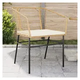 vidaXL Gartenstühle 2 Stk. mit Kissen Braun Poly Rattan