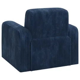 vidaXL Sessel Marineblau Cord 72 x 71 x 70 cm Blau mit Rollen
