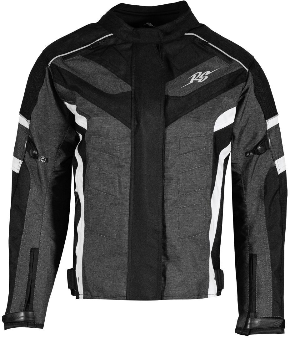 Rusty Stitches Juliette Damen Motorrad Textiljacke, schwarz-weiss, Größe 40