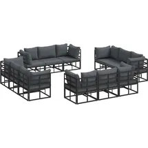 vidaXL Garten-Sofa-Set 12-tlg. schwarz