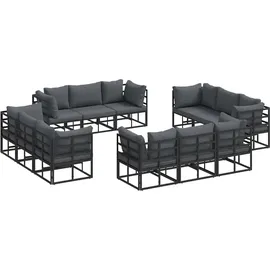 vidaXL Garten-Sofa-Set 12-tlg. schwarz