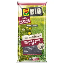 COMPO BIO Rasendünger Unkraut & Moos Stopp 10 kg für 200 m2