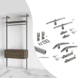 Emuca Zero Set aus Bracket für 1 Holzregal 100 x 0 x 0 Grau