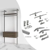 Emuca Zero Set aus Bracket für 1 Holzregal 100 x 0 x 0 Grau