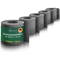 Novatool PP 130m RollenSichtschutzstreifen für Doppelstabmattenzaun Anthrazit für 50 Reihen Glatt