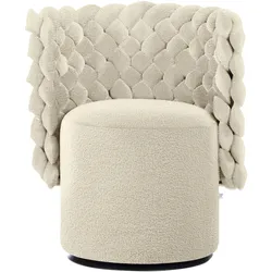 Sessel CALIA ITALIA "GIUGGIOLA Extravaganter Designsessel", beige (sabbia), B:70cm H:81cm T:62cm, 78% PC 20% PL 2% VI, Sessel, Einzelsessel Loungesessel, Drehsessel, wahlweise mit Drehfunktion, ästhetisches Design