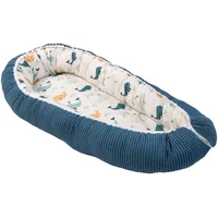 ULLENBOOM Babynest - Cocoon Waffel Motiv Blau
