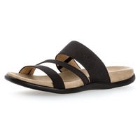 Gabor Pantolette, Keilabsatz, Sommerschuh, Schlappen mit atmungsaktivem Lederfutter, schwarz, Gr. 40 EU