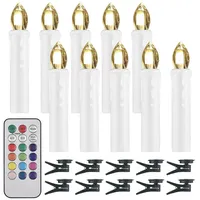 10er-pack Flammenlose Kerzen Mit Fernbedienung Und Clip, Helligkeit Einstellbar, Flackernde Led-kerzen, Batteriebetrieben