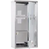 Pangivo Medizinschrank, Grau, Metall, 25x48x12 cm, Badezimmer, Badezimmerschränke, Medizinschränke