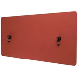 Proregal Akustik-Tischtrennwand HxBxT 60x120x2 cm Doppelwandig Stoff Braun Büro-Sichtschutz Schreibtisch Pinnwand
