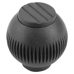 GRIFFKUGEL GR.2, D1=32 D=M08 BIOPOLYMER, SCHWARZGRAU RAL7021 - schwarzgrau