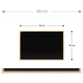 ALLboards Kreidetafel 60x40 cm, Naturholzrahmen