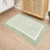 Badematte ANDIAMO "Maui", grün (salbei), H:15mm, Polyester, Badematten, Badematte, gestreift, mit Bordüre, auch als 2er Set erhältlich