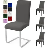 Eozakavod Stuhlhussen 4er Set Stuhlbezüge Moderne Stretch Stuhlhussen Universal Husse Abnehmbare Stuhlbezug Waschbarer Abdeckung Esszimmer Dekoration Spannbezug,für Hochzeit Partys(4er Set, Grau)-C