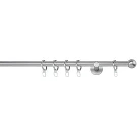 MYDECO 20mm,1-läufig,Rohr,Wandträger 6,5cm,Endstück ball Farbe: Edelstahl-Optik, Größe: 240cm
