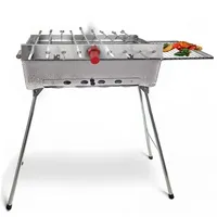 Grillpeter Schaschlikgrill Mangal Astana Deluxe mit 9 Spieße & Powerbank
