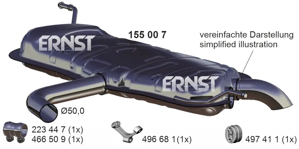 ERNST Endschalldämpfer 155007 für VAG