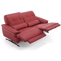 Sofanella 2-Sitzer Leder Perlo, Relaxsofa, Designsofa, Designer Couch, Italienisches Sofa, 2er Sofa rot