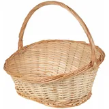 SIDCO Geschenkkorb Weide Präsentkorb oval Korb mit Henkel geflochten Weidenkorb 48x40cm
