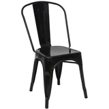 Mendler Stuhl HWC-A73, Bistrostuhl Stapelstuhl, Metall Industriedesign stapelbar ~ schwarz