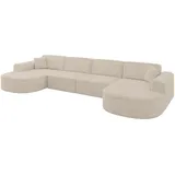 altdecor Wohnlandschaft MARI-U2 - 388x171x79 cm, Beige Velours