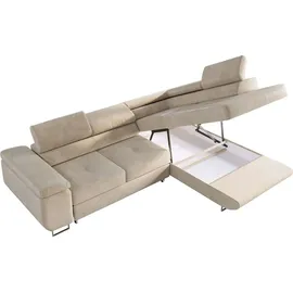 MKS Meble Eckcouch L-Form Beige 3-Sitzer