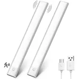Schrankleuchte, Wiederaufladbare Led-innenbeleuchtung Für Schränke, Kabellos, Dimmbare Led-leuchte Mit Bewegungssensor, Led-leuchte Für Kleiderschrank, Abstellraum, Treppenhaus, Küche (31 Cm – 2 Stück