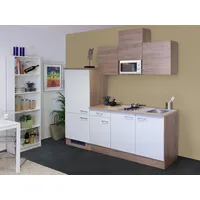 Flex-Well Küchenblock Samoa 210 cm Weiß/Eiche