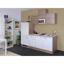 Flex-Well Küchenblock Samoa 210 cm Weiß/Eiche