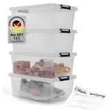 Hausfelder Aufbewahrungsbox 12 l 4-tlg. transparent
