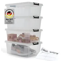 Hausfelder Aufbewahrungsbox 12 l 4-tlg. transparent