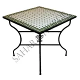 Mediterraner Mosaiktisch Grün-Natur 80 x 80 cm