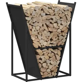 vidaXL Kaminholzregal Kaltgewalzter Stahl 69,5 x 35 x 81 cm Schwarz