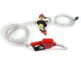 Dieselpumpe Selbstansaugend Ölabsaugpumpe, 12V 175W Kraftstoffpumpe mit Zapfpistole Mobile Tankstelle, Elektrisch Ölpumpe Unterstützt Vorwärts und Rückwärtsdrehung 45L/Min (Rot)