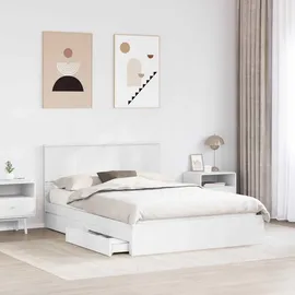 vidaXL Aufbewahrungsbett mit Kopfteil Weiß 140 x 190 cm Holzwerkstoff