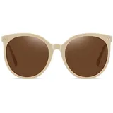 luxuskollektion Damen Retro Polarisierte Runde Sonnenbrille Vintage UV400 Acetat
