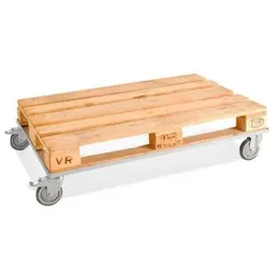 Fahrgestell KM für Euro-Paletten, Aluzink, niedrige Höhe 185 mm, 150 Kg, Feststeller