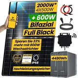 EPP.Solar® All In One Balkonkraftwerk mit Speicher 2000W Komplett Steckdose, 4,48 kWh Marstek B2500-D Speicher mit NEO 800W WIFI Wechselrichter, 4x500W Bifaziale Solarpanel