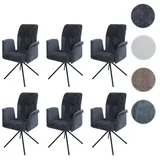 Mendler Esszimmerstuhl HWC-N99 Stoff dunkelgrau 6er Set