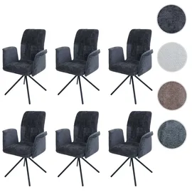 Mendler Esszimmerstuhl HWC-N99 Stoff dunkelgrau 6er Set