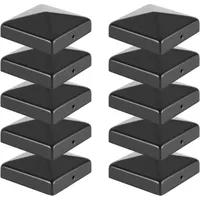 10x Pfostenkappe Zaunpfahl Abdeckung Pfostenkappe Pyramide Abdeckkappe 91x91mm Schwarz