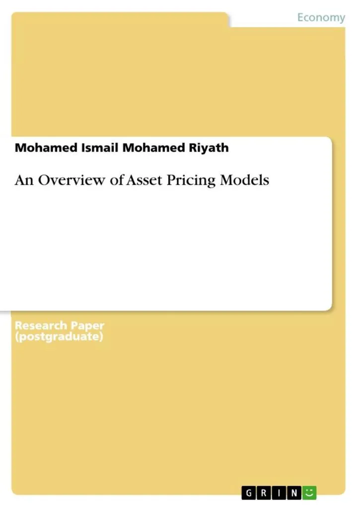 An Overview of Asset Pricing Models: eBook von Mohamed Ismail Mohamed Riyath