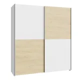 Forte Schwebetürenschrank 170,3 x 190,5 x 61,2 cm Weiß/Braun